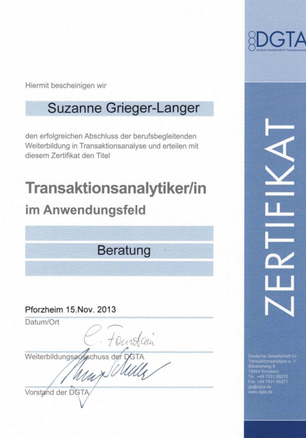 DGTA - Transaktionsanalytikerin 2013