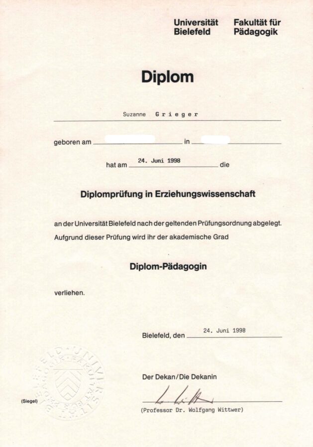 Universität Bielefeld Diplom 1998